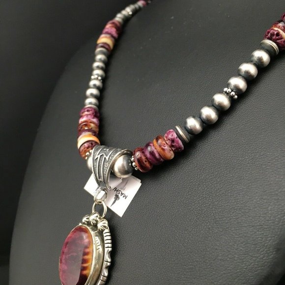 Women's Gift Navajo Purple Necklace Pendant Ln 22 - Picture 7 of 12